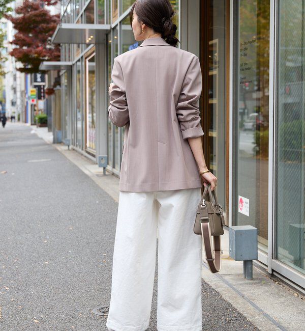  「予約【オンオフ使える】ドライギャバピークドラペルジャケット」|テーラードジャケット|