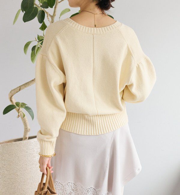  「予約【鮮度抜群】ギャザースリーブオーバーニット」|ニット・セーター|