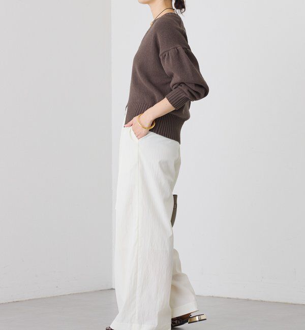  「予約【鮮度抜群】ギャザースリーブオーバーニット」|ニット・セーター|