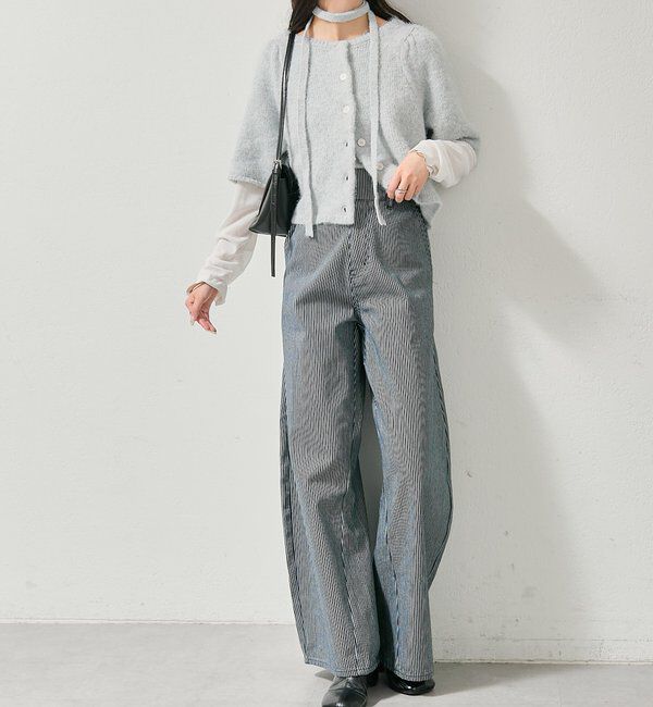  「【バックスタイルがポイント！新色ネイビー】バックシャンカーブデニム」|デニム|