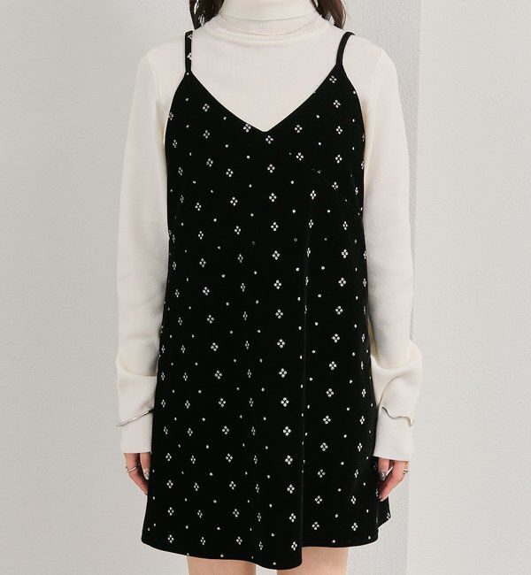  「シャイニーベロアミニキャミワンピース」|ワンピース|