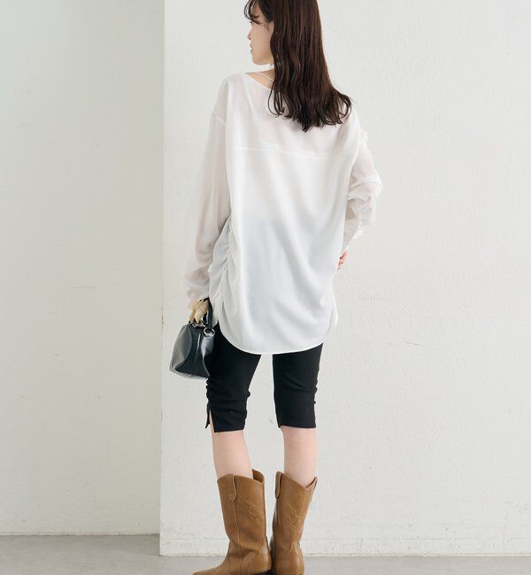  「サイドギャザーＴブラウス」|シャツ・ブラウス|