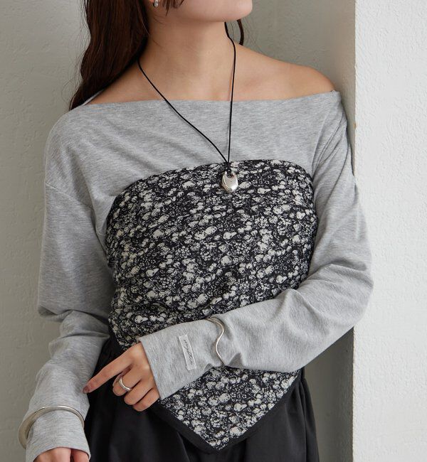  「モノクロフラワー スカーフ」|バンダナ・スカーフ|