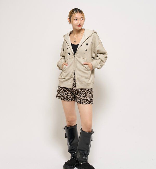  「EYELET ZIP HOODIE」|パーカー|
