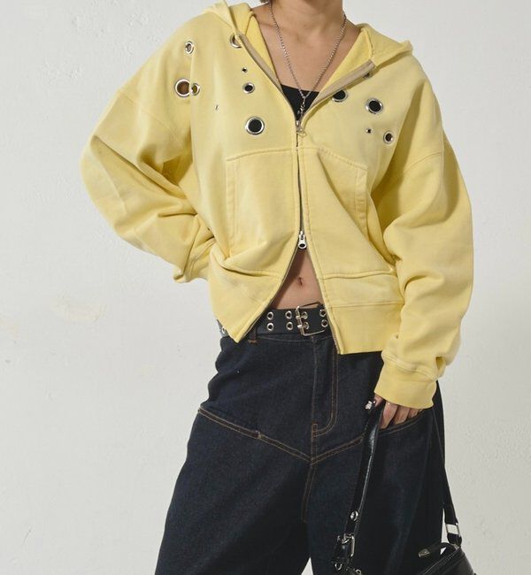  「EYELET ZIP HOODIE」|パーカー|