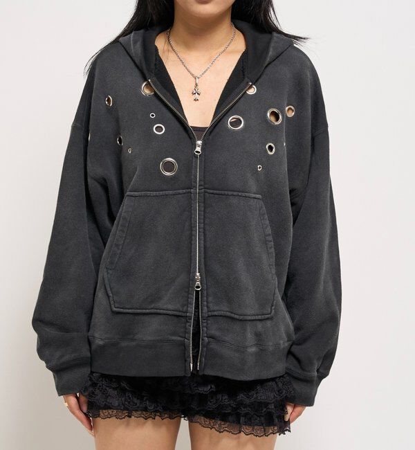  「EYELET ZIP HOODIE」|パーカー|