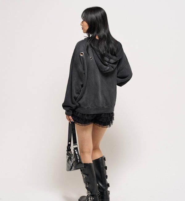  「EYELET ZIP HOODIE」|パーカー|