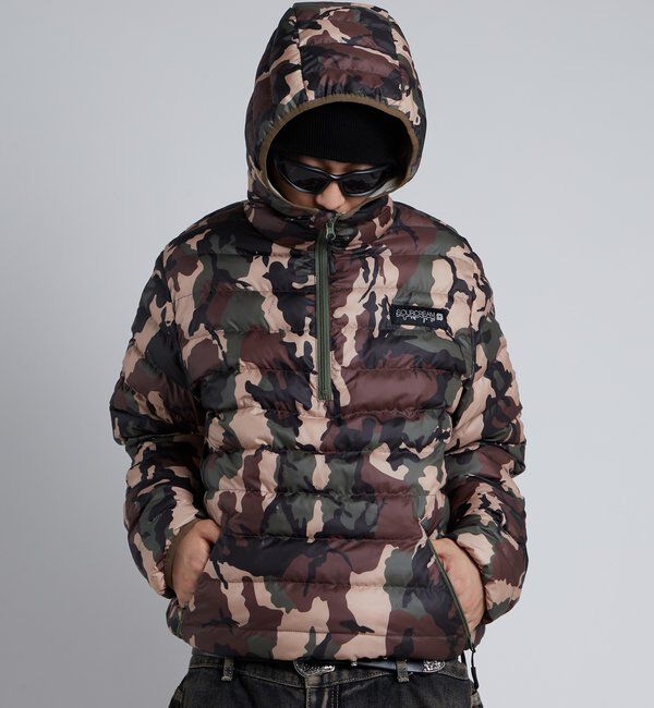  「【Sourcream】Puffer anorak jacket」|ブルゾン・スタジャン|カーキ
