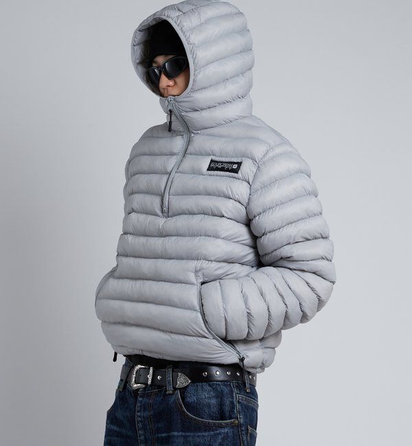  「【Sourcream】Puffer anorak jacket」|ブルゾン・スタジャン|ライトグレー