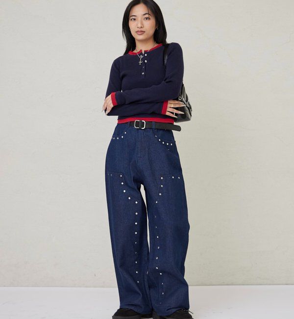  「【WEB限定カラーあり】LAYERED HENLEY KINT」|ニット・セーター|