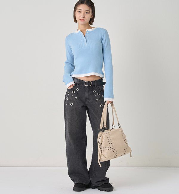  「【WEB限定カラーあり】LAYERED HENLEY KINT」|ニット・セーター|