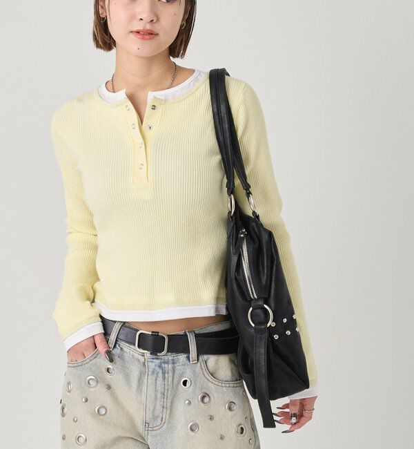  「【WEB限定カラーあり】LAYERED HENLEY KINT」|ニット・セーター|