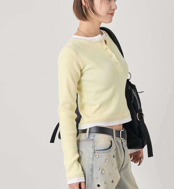  「【WEB限定カラーあり】LAYERED HENLEY KINT」|ニット・セーター|