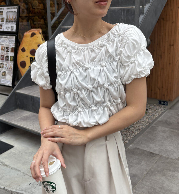  「【新色追加/全骨格◎】シャーリングホイップTシャツ」|Tシャツ・カットソー|