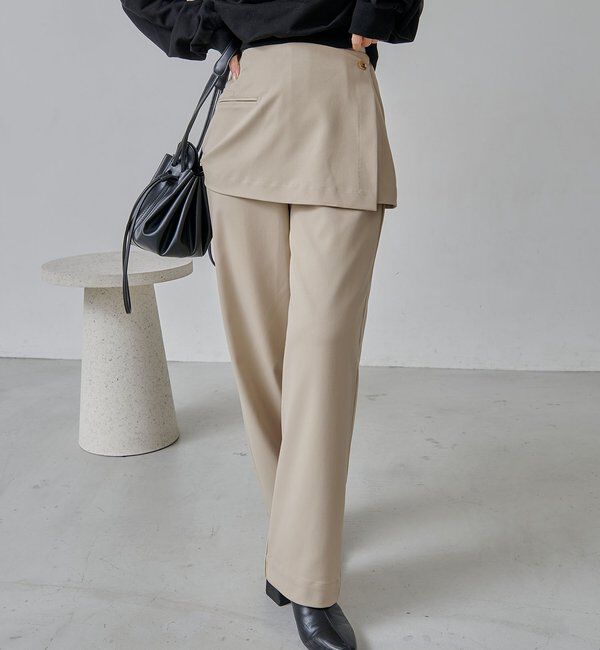  「【低身長サイズあり】ミニレイヤードパンツ」|チノ|