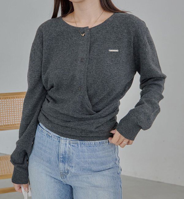  「カーディガン風アシメニット」|ニット・セーター|