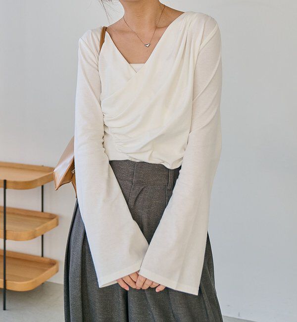  「ドレープアシメネックT」|Tシャツ・カットソー|