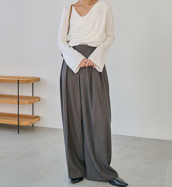  「ドレープアシメネックT」|Tシャツ・カットソー|