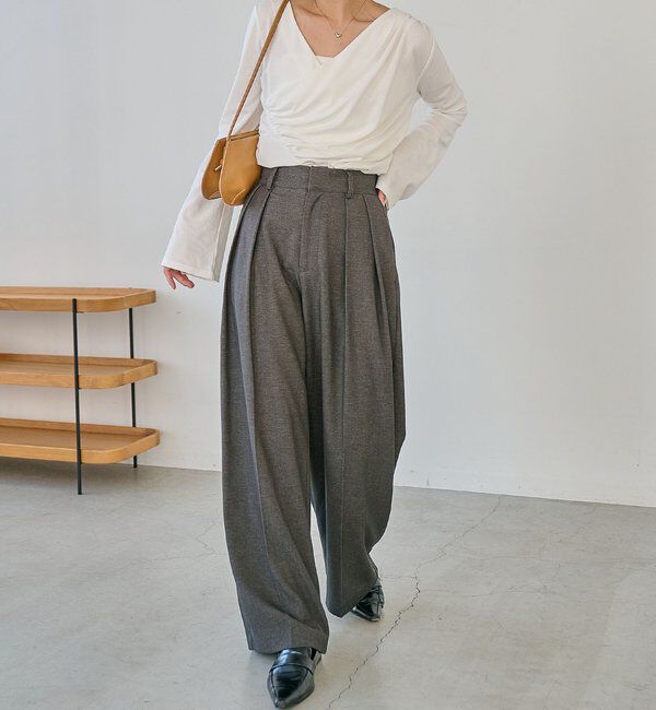  「ドレープアシメネックT」|Tシャツ・カットソー|