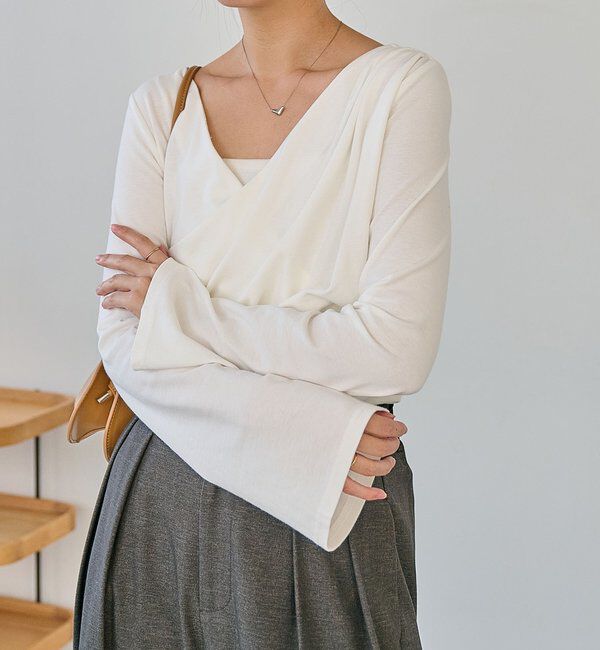  「ドレープアシメネックT」|Tシャツ・カットソー|