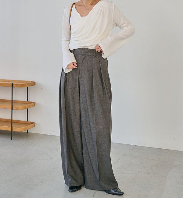  「ドレープアシメネックT」|Tシャツ・カットソー|