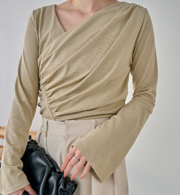  「ドレープアシメネックT」|Tシャツ・カットソー|