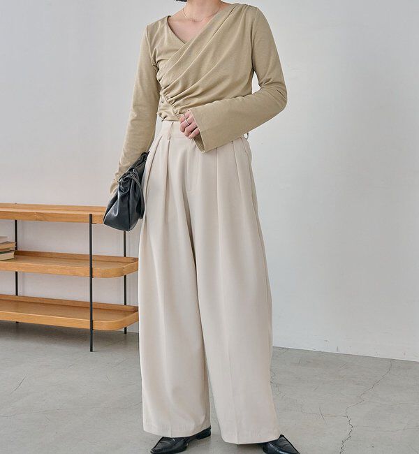  「ドレープアシメネックT」|Tシャツ・カットソー|