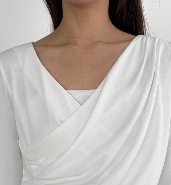  「ドレープアシメネックT」|Tシャツ・カットソー|