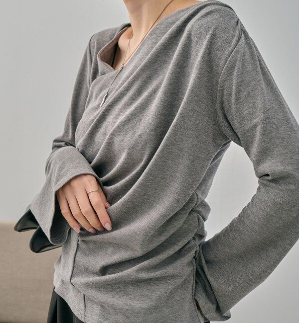  「ドレープアシメネックT」|Tシャツ・カットソー|