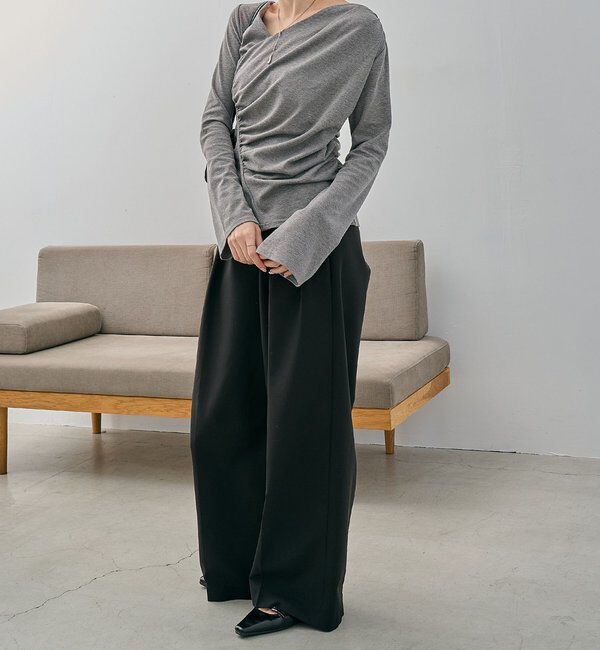  「ドレープアシメネックT」|Tシャツ・カットソー|