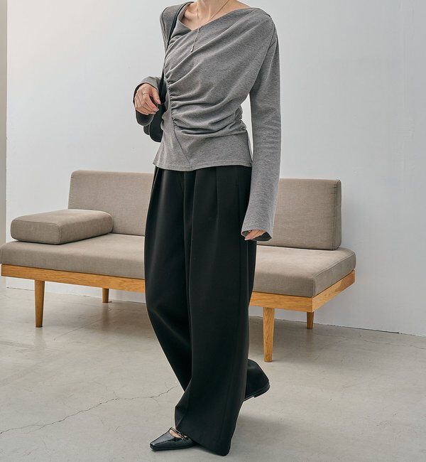  「ドレープアシメネックT」|Tシャツ・カットソー|