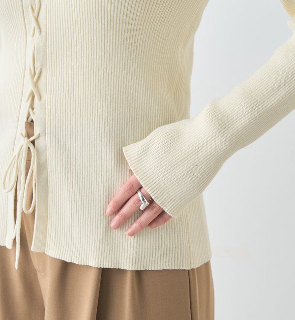  「【前後２WAY仕様】レースアップニット」|パーカー|