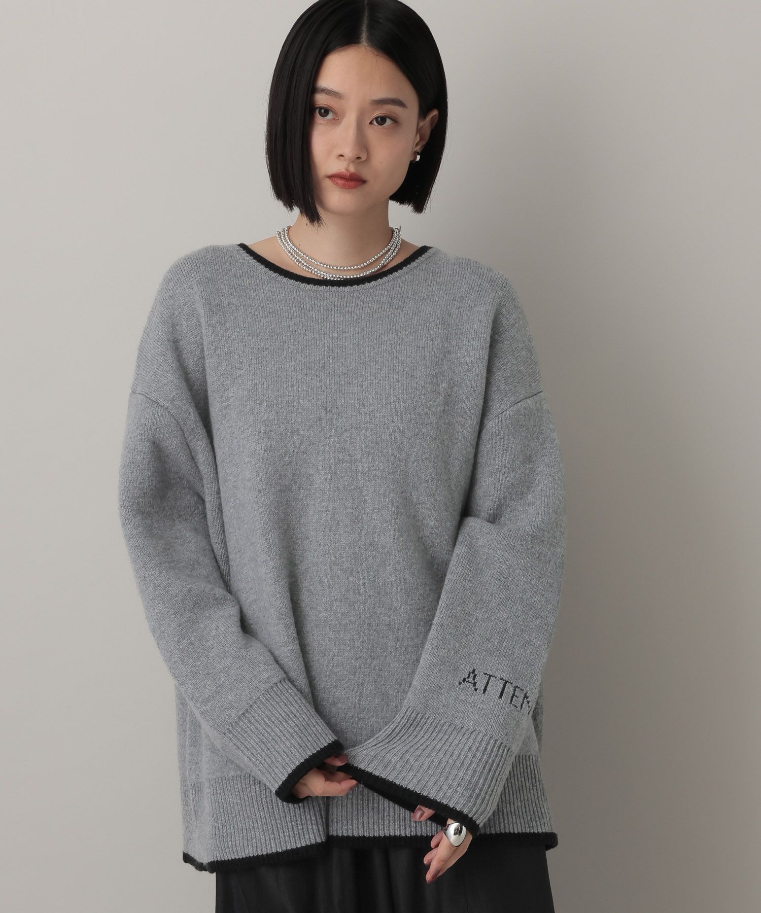 A part by 「【前後2WAY】ロゴニットプルオーバー」|ニット・セーター|グレー