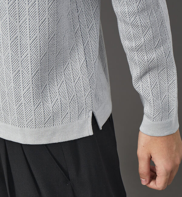 ABAHOUSE「幾何学 リンクス クルーネック プルオーバー ニット」|ニット・セーター|