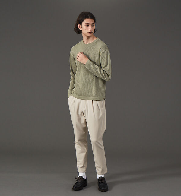 ABAHOUSE「幾何学 リンクス クルーネック プルオーバー ニット」|ニット・セーター|