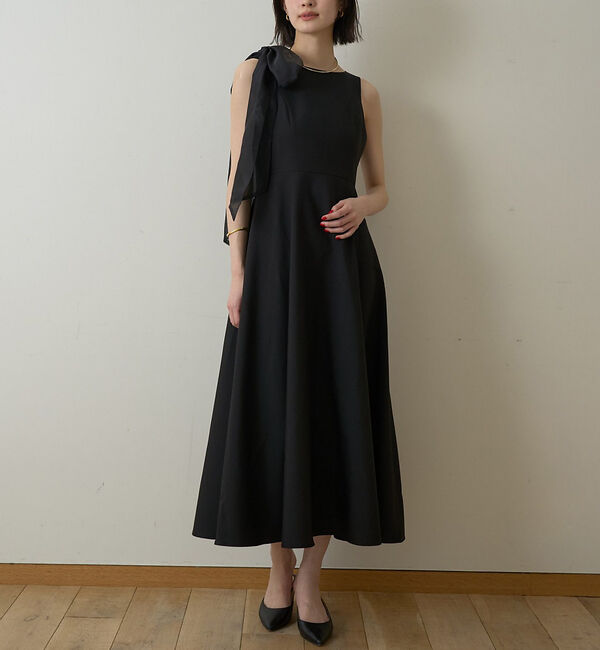 Rouge vif「【一部店舗限定】肩リボンロングワンピース」|ワンピース|ブラック