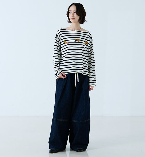 Rouge vif「【JOHNBULL/ジョンブル】タイガー刺繍プルオーバー / バスクシャツ /」|Tシャツ・カットソー|