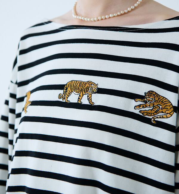 Rouge vif「【JOHNBULL/ジョンブル】タイガー刺繍プルオーバー / バスクシャツ /」|Tシャツ・カットソー|