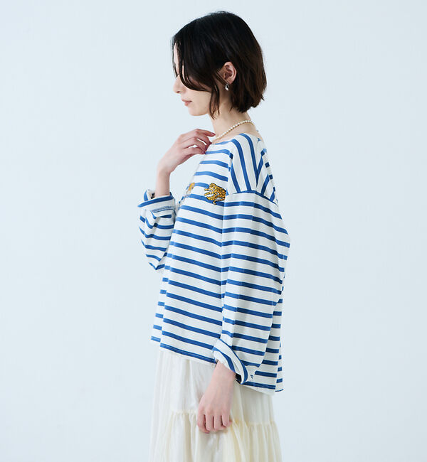 Rouge vif「【JOHNBULL/ジョンブル】タイガー刺繍プルオーバー / バスクシャツ /」|Tシャツ・カットソー|