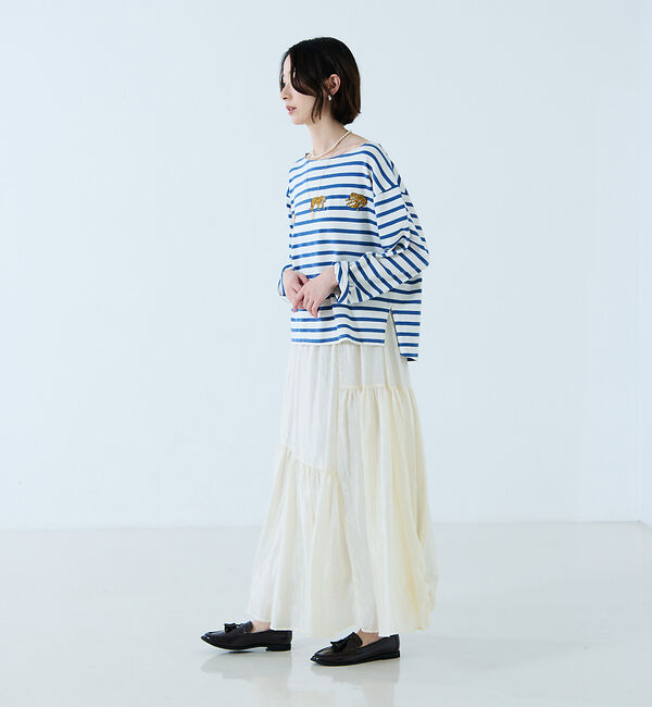 Rouge vif「【JOHNBULL/ジョンブル】タイガー刺繍プルオーバー / バスクシャツ /」|Tシャツ・カットソー|