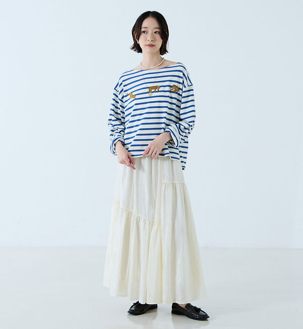 Rouge vif「【JOHNBULL/ジョンブル】タイガー刺繍プルオーバー / バスクシャツ /」|Tシャツ・カットソー|