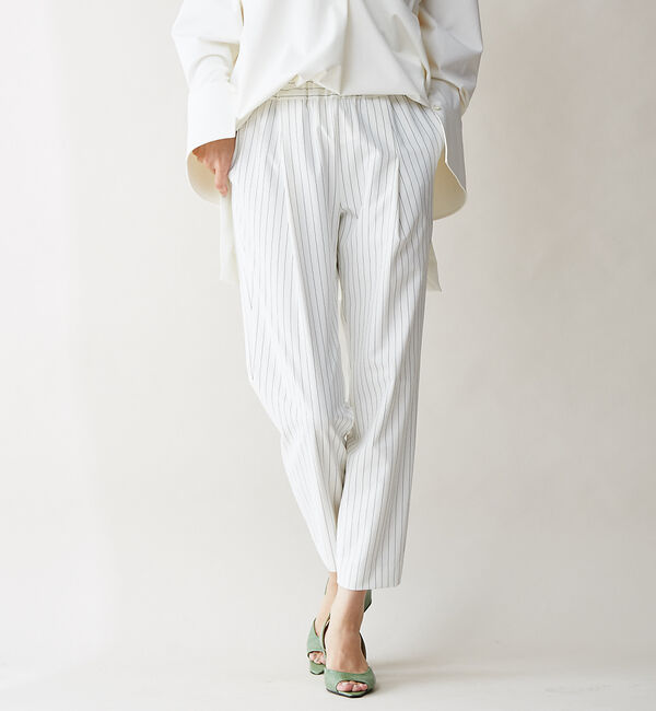 qualite「ワンタックストライプ2WAYストレッチパンツ」|その他|オフホワイト