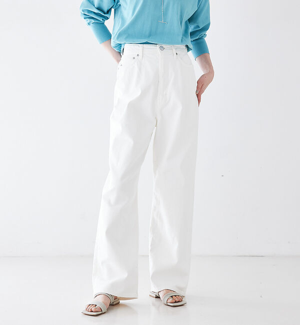 qualite「【YANUK】ルーズストレートデニムパンツ JOAN」|デニム|ホワイト