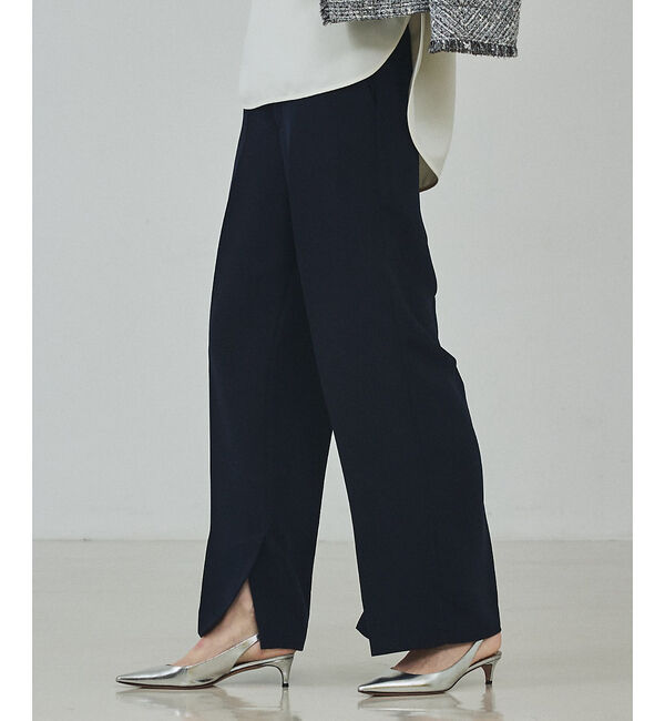 qualite「ライトダブルクロスベンツパンツ」|その他|ネイビー