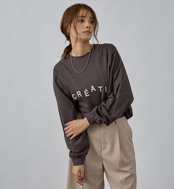 abahouse mavie「オーバーサイズロゴロンT」|Tシャツ・カットソー|