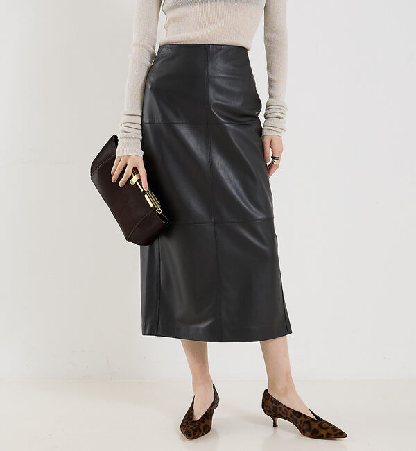 The Store by C' 「【COCUCA】ラムレザースカート」|スカート|ブラック