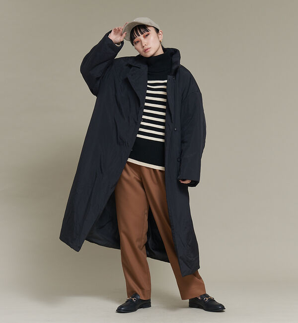 NOMINE「３WAYカラー中綿ロングコート」|ステンカラーコート|