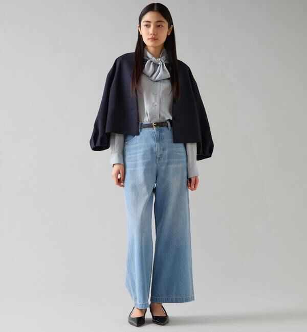 TIARA「ハイウエストワイドデニムパンツ」|デニム|