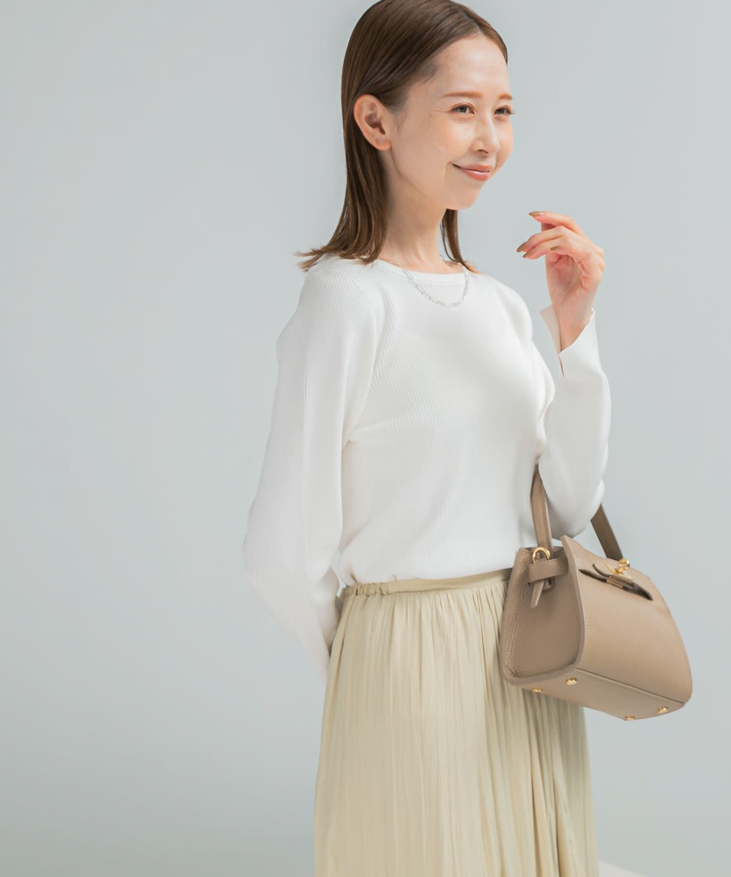 URBAN RESEARCH ROSSO「シルク混スリットスリーブリブニット」|ニット・セーター|