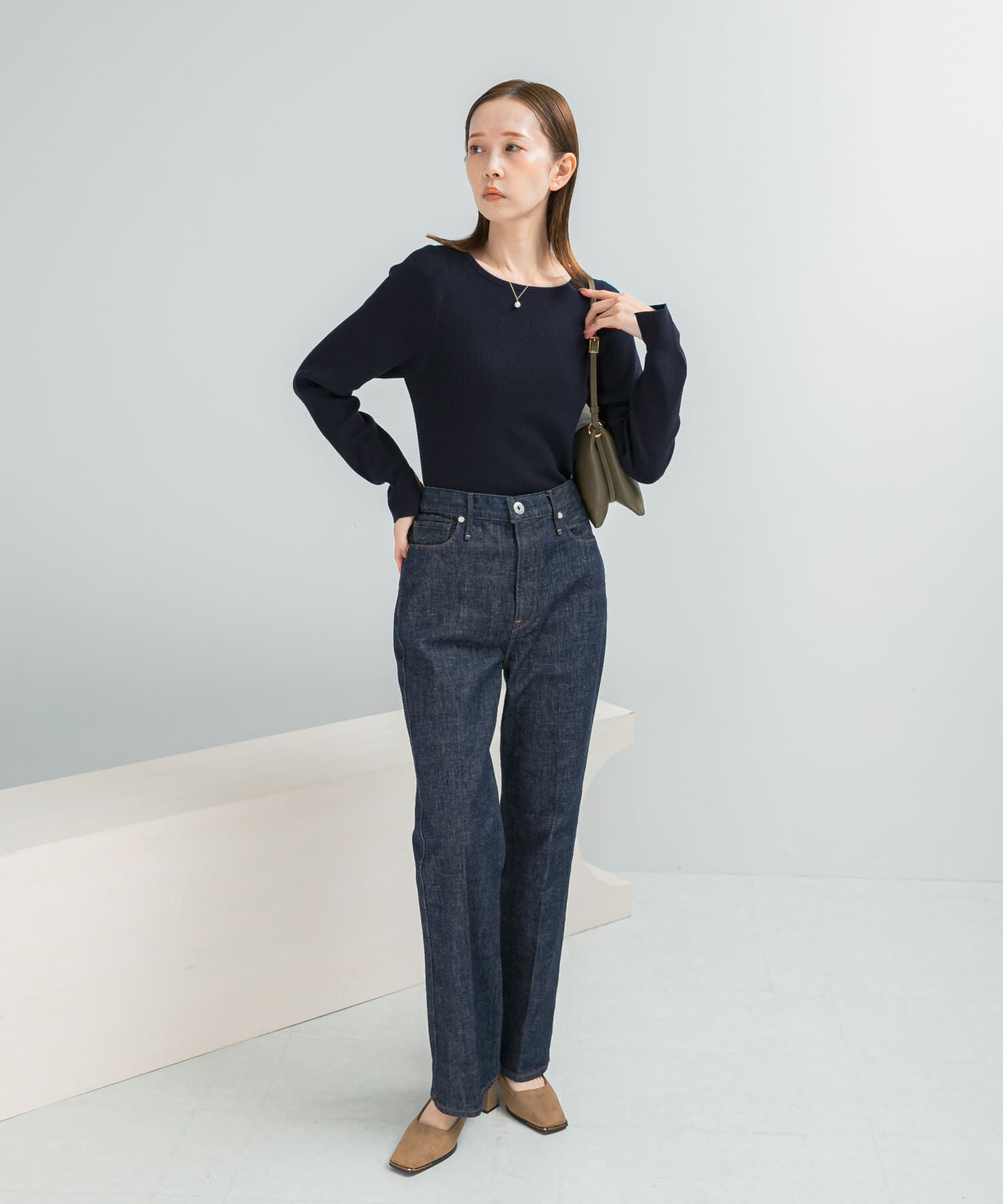 URBAN RESEARCH ROSSO「シルク混スリットスリーブリブニット」|ニット・セーター|